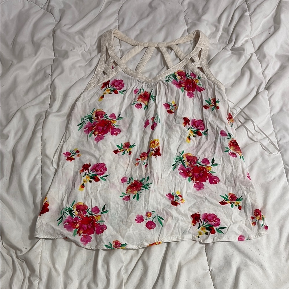 Skies Are Blue Floral Blouse - White and Pink